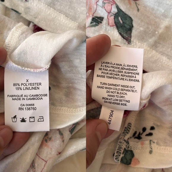 In Every Story Floral Twist-front Linen Blend Tee 0X - Picture 9 of 11